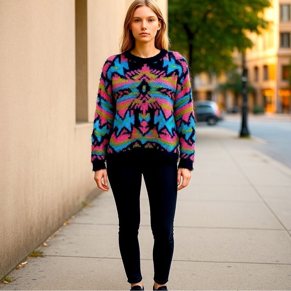 Needlework Custom Made Luxury Eyelash Sweater Sz Lg